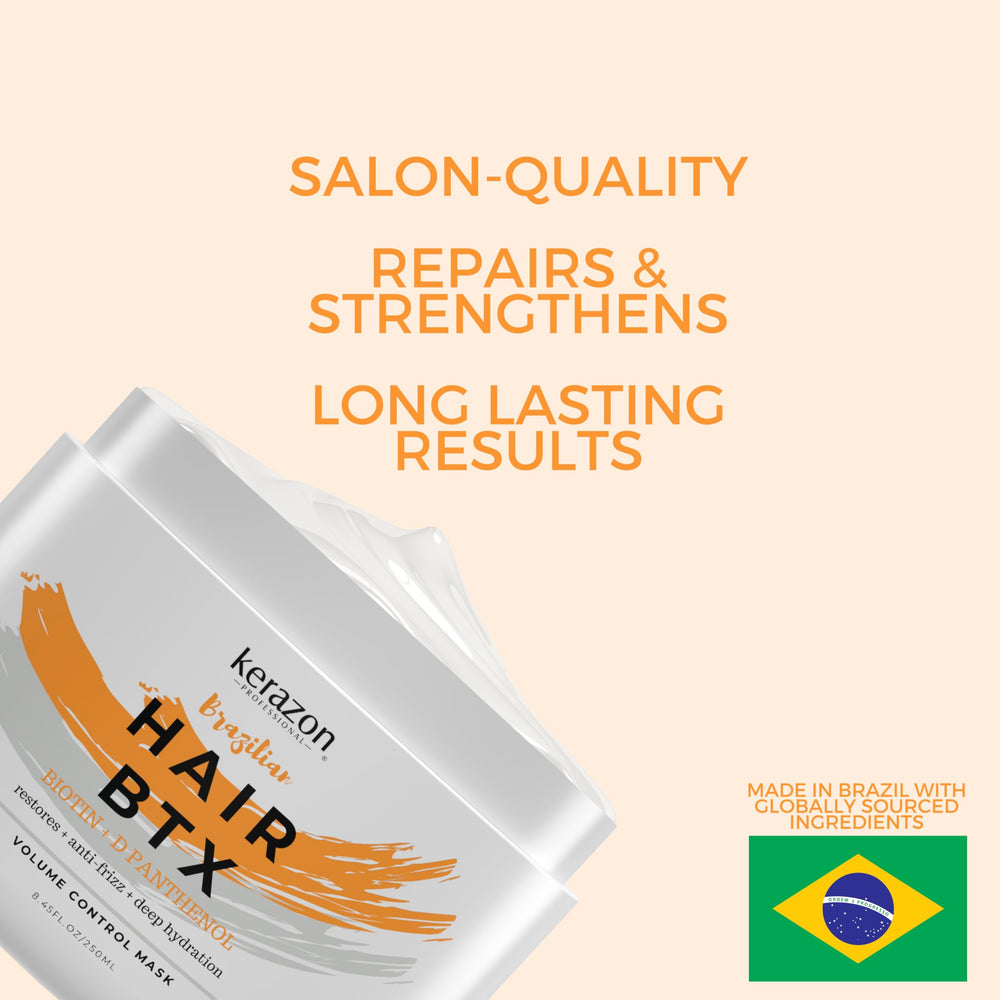 Kerazon BTX Mask bottle shows non-irritating no strong smell formula.