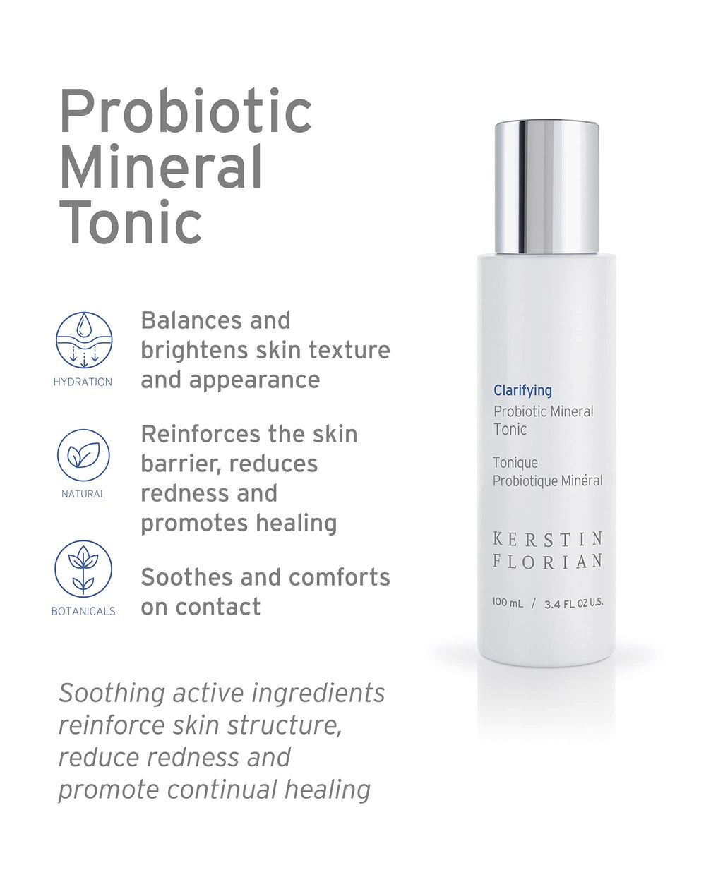 Kerstin Florian Clarifying Probiotic Mineral Tonic application on a cotton pad for cleansing