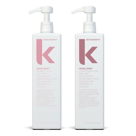 Kevin Murphy ANGEL.WASH bottle demonstrates gentle cleansing for fine, colour-treated hair