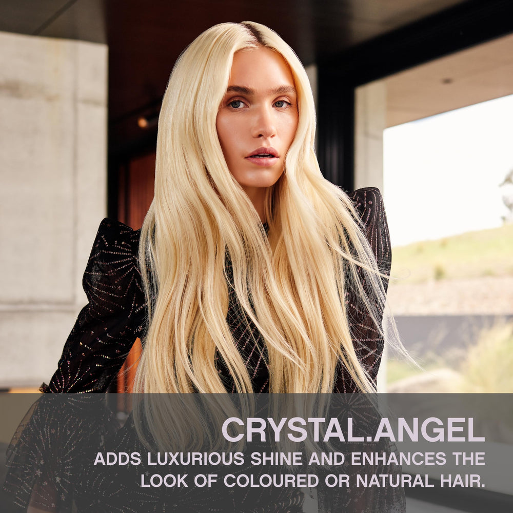 Close-up of CRYSTAL.ANGEL being applied for instant gloss and shine