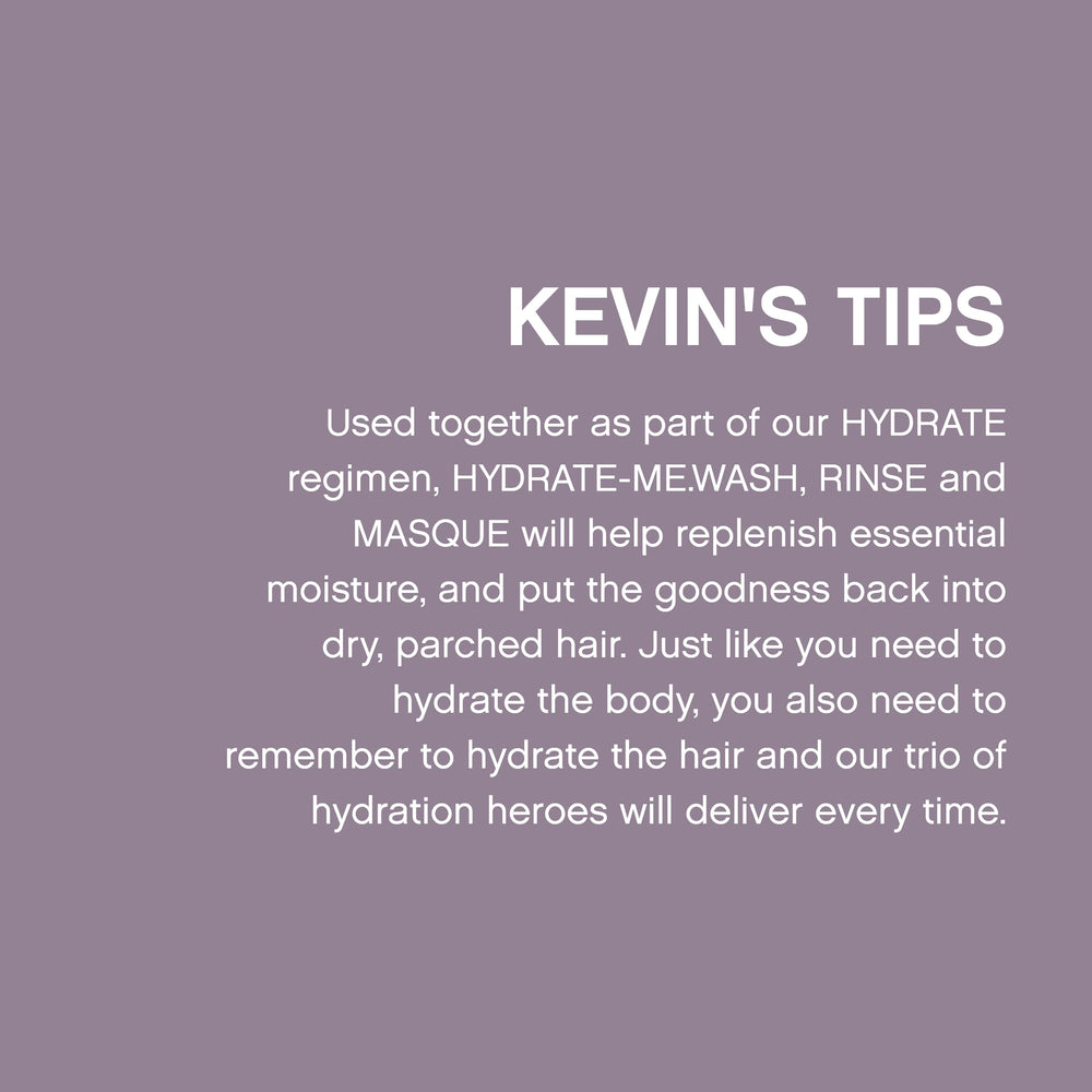 KEVIN.MURPHY Hydrate-Me.Wash rinse sequence demonstrates hydration