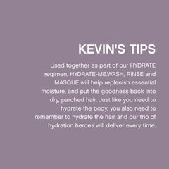 KEVIN.MURPHY Hydrate-Me.Wash rinse sequence demonstrates hydration