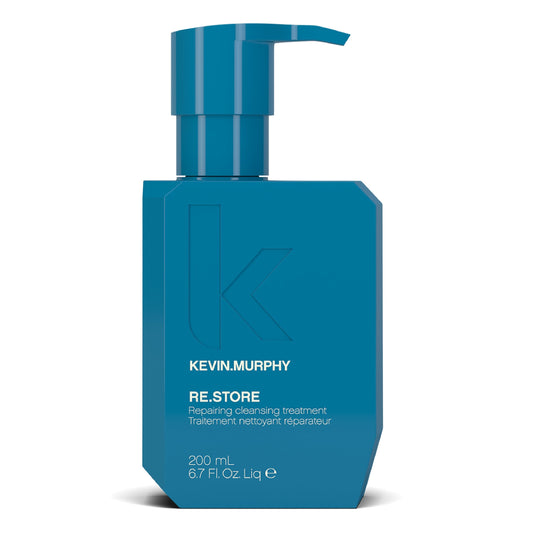 KEVIN.MURPHY RE.STORE bottle closeup highlights sulphate-free cleansing for damaged hair