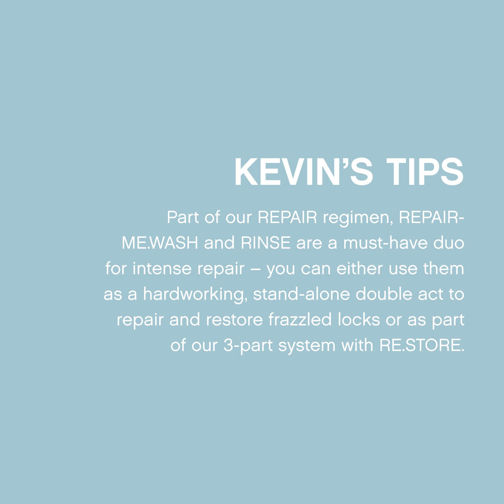 KEVIN.MURPHY Repair-Me hair texture close-up after treatment shows softness.
