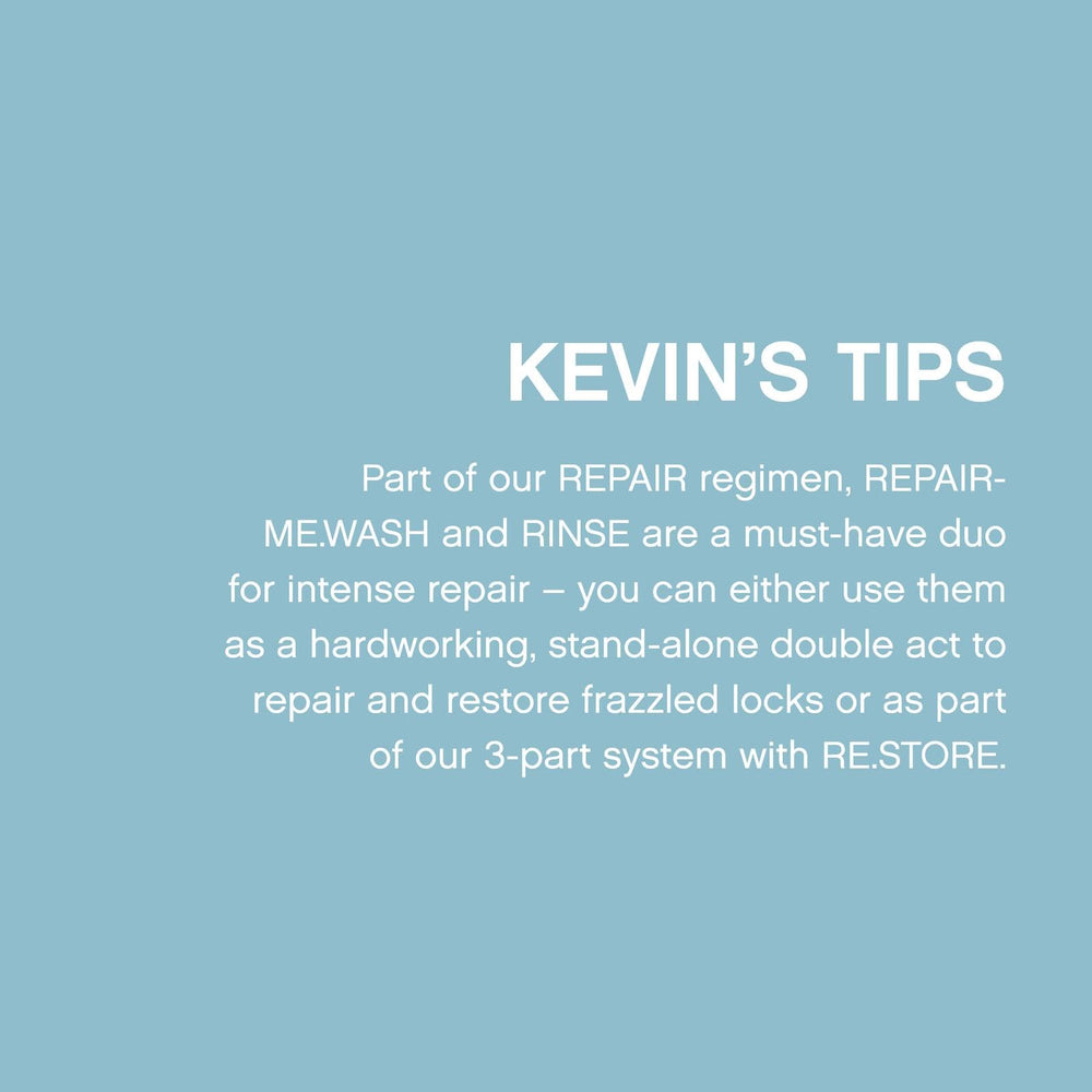Kevin Murphy Repair.Me.Rinse gloss finish on hair after use.