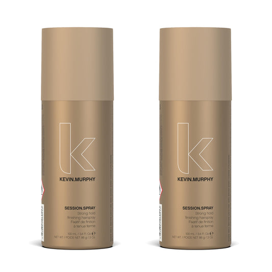 KEVIN.MURPHY SESSION.SPRAY bottle close-up showing strong hold for all hair types