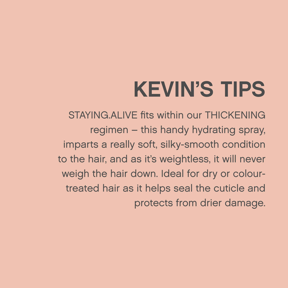 Vitamin C and E rich formula nourishes hair with Staying.Alive