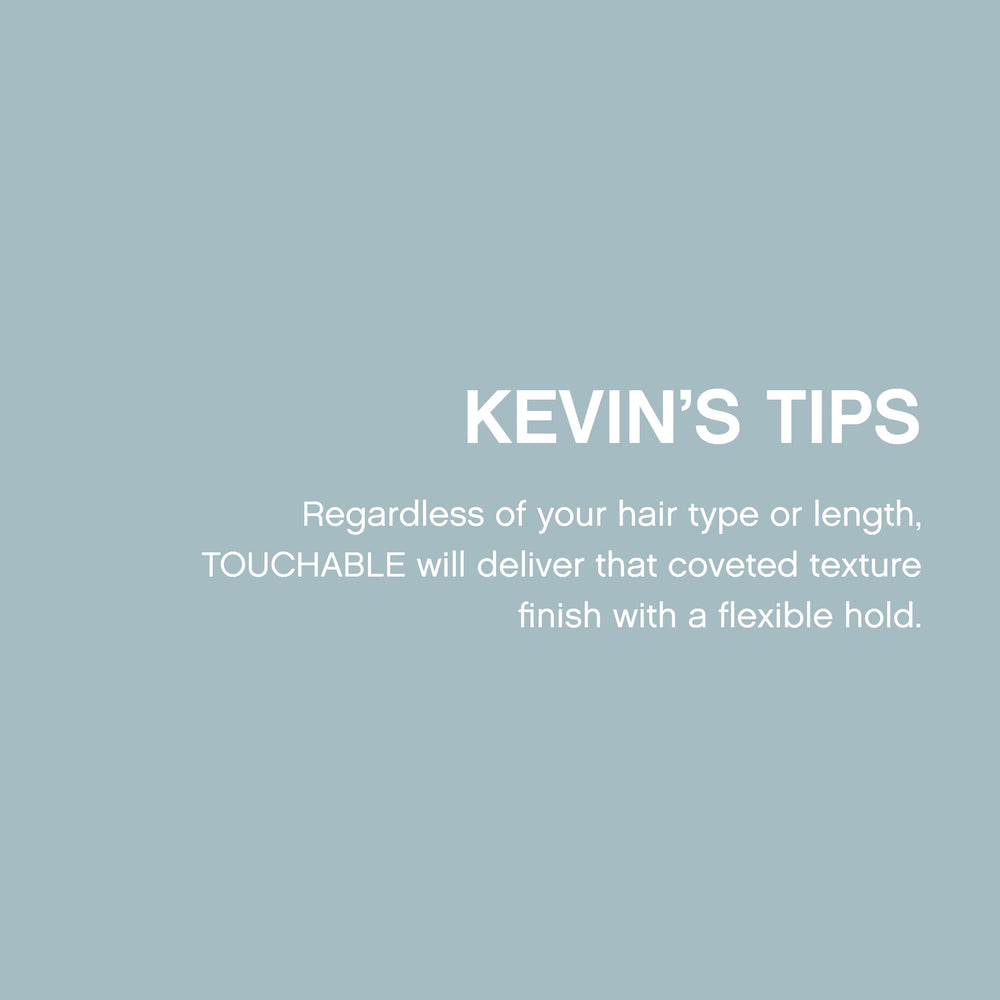 Kevin.Murphy TOUCHABLE spray bottle emphasizes clean, sulfate-free formula on shelf.