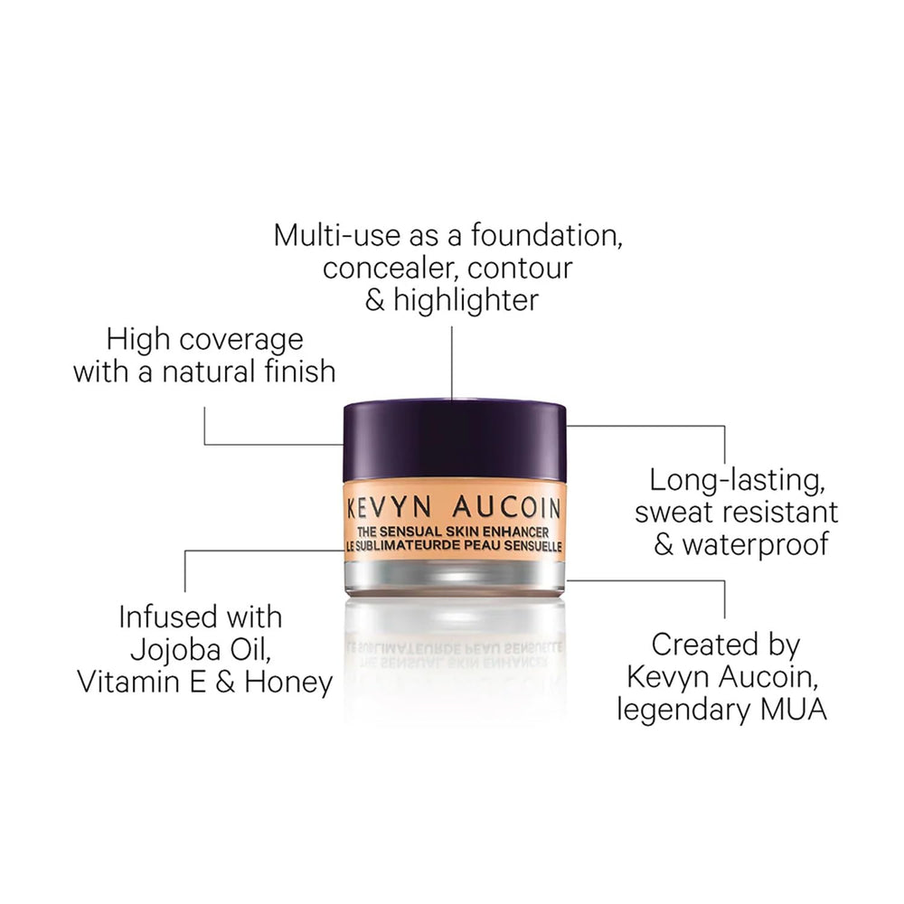 Kevyn Aucoin Sensual Skin Enhancer SX 01 Light swatches reveal balanced skin-tone match.