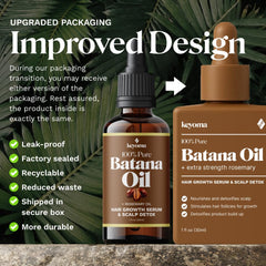 Keyoma Batana Oil with Rosemary label close-up for purity and organic ingredients.