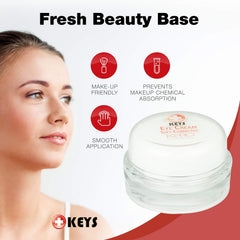 Close-up under-eye application of Keys KPRO Illuminating Eye Cream delivers even coverage.