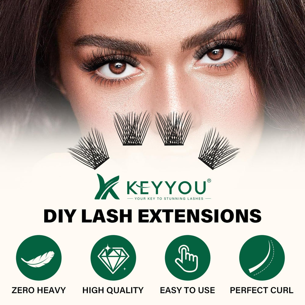 KEYYOU Air Touch D Curl 18mm close-up highlights soft, natural-looking lashes.