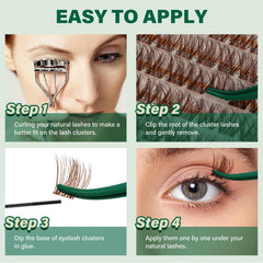 KEYYOU Brown Lash Clusters at-home DIY extensions for simple glam.