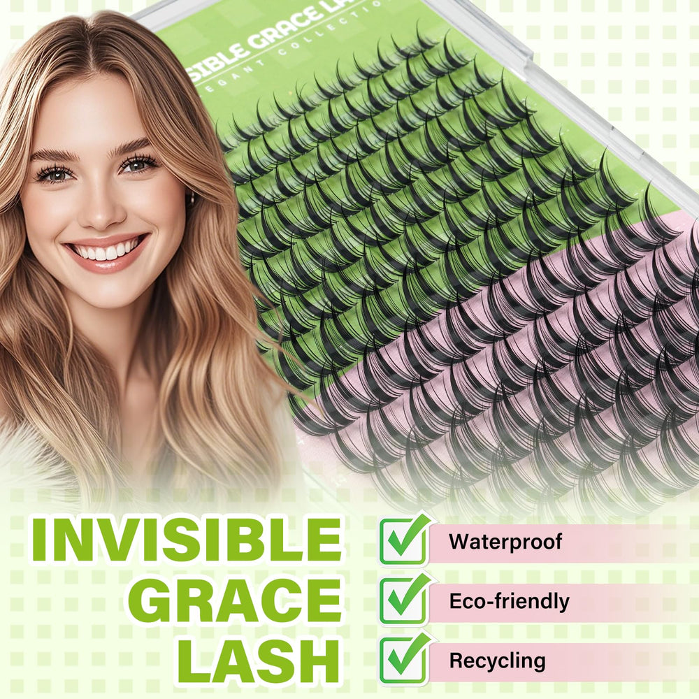 KEYYOU invisible-band lashes close-up showing seamless integration with natural lashes