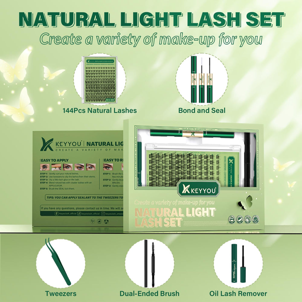 KEYYOU Dcurl 8-18Mix lashes showing flexible curl for daily glamour.