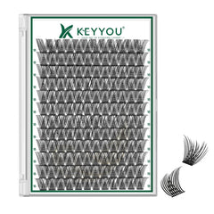 KEYYOU Lash Clusters close-up, 18mm DCurl for all-day lightweight comfort.