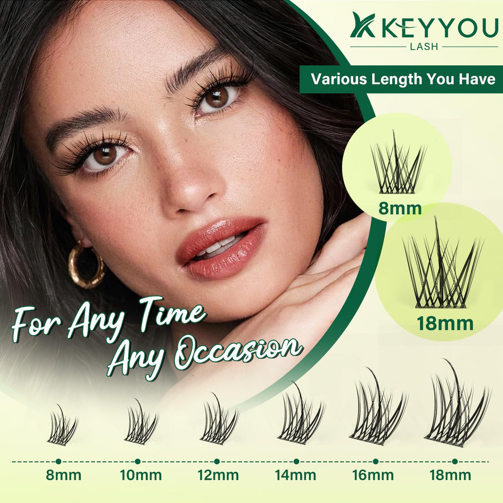 KEYYOU LASH Manga lashes 8-18mm CCurl demonstrate subtle to dramatic volume