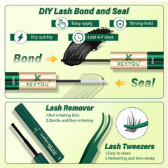 KEYYOU LASH Waterproof bond and seal support smudge-proof wear