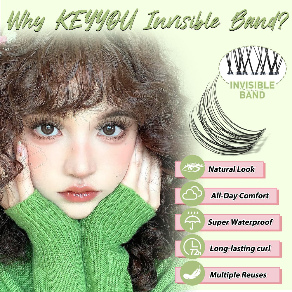 KEYYOU manga lash extension with C curl for a lifted eye look.