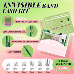 KEYYOU Naiad Lash Clusters Kit wispy look preview for a natural blend.