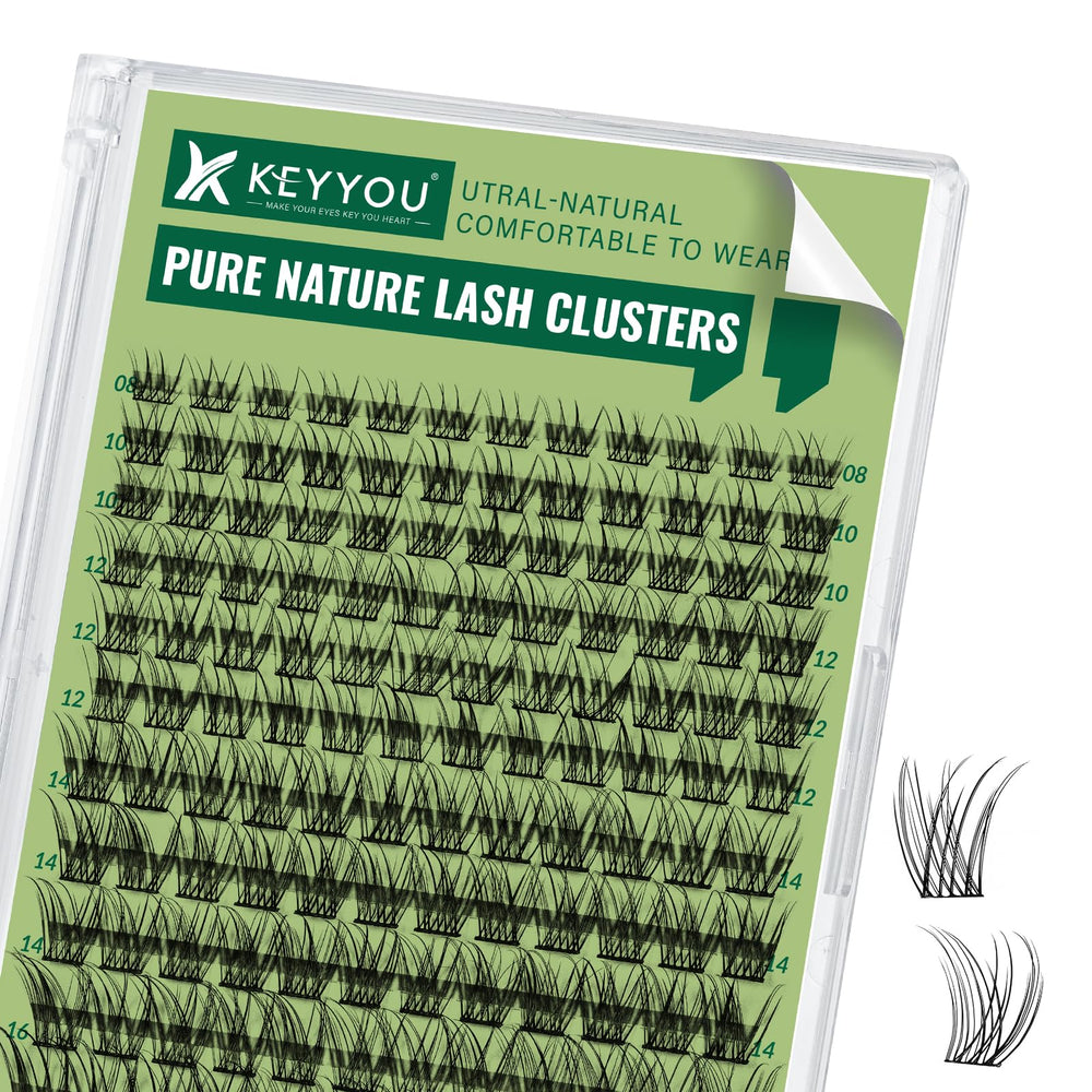 KEYYOU natural lash clusters 144pcs for a full lightweight look