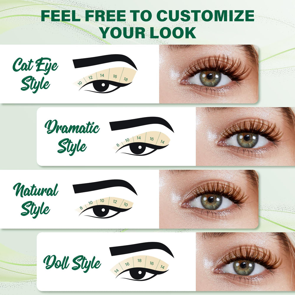 KEYYOU soft brown cluster lashes designed for comfortable wear