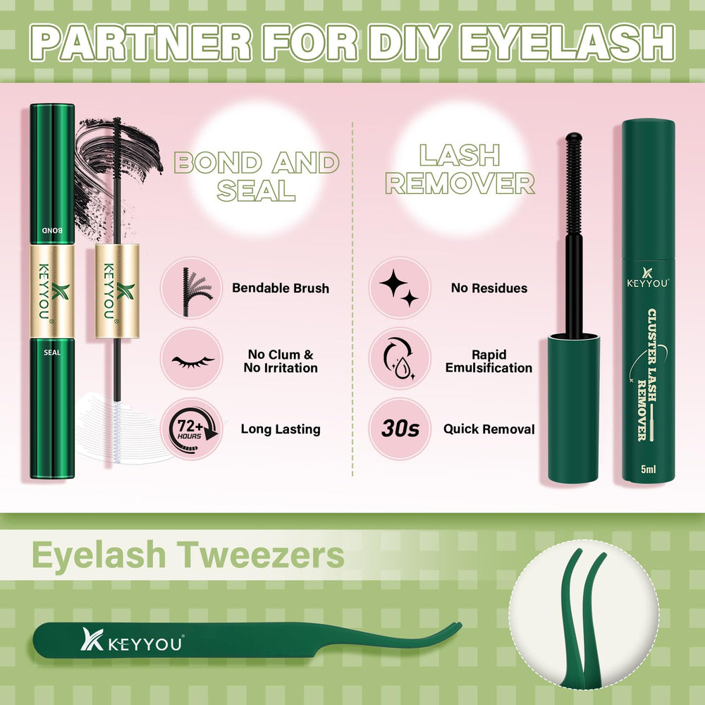 KEYYOU at-home lash DIY kit designed for easy cluster application