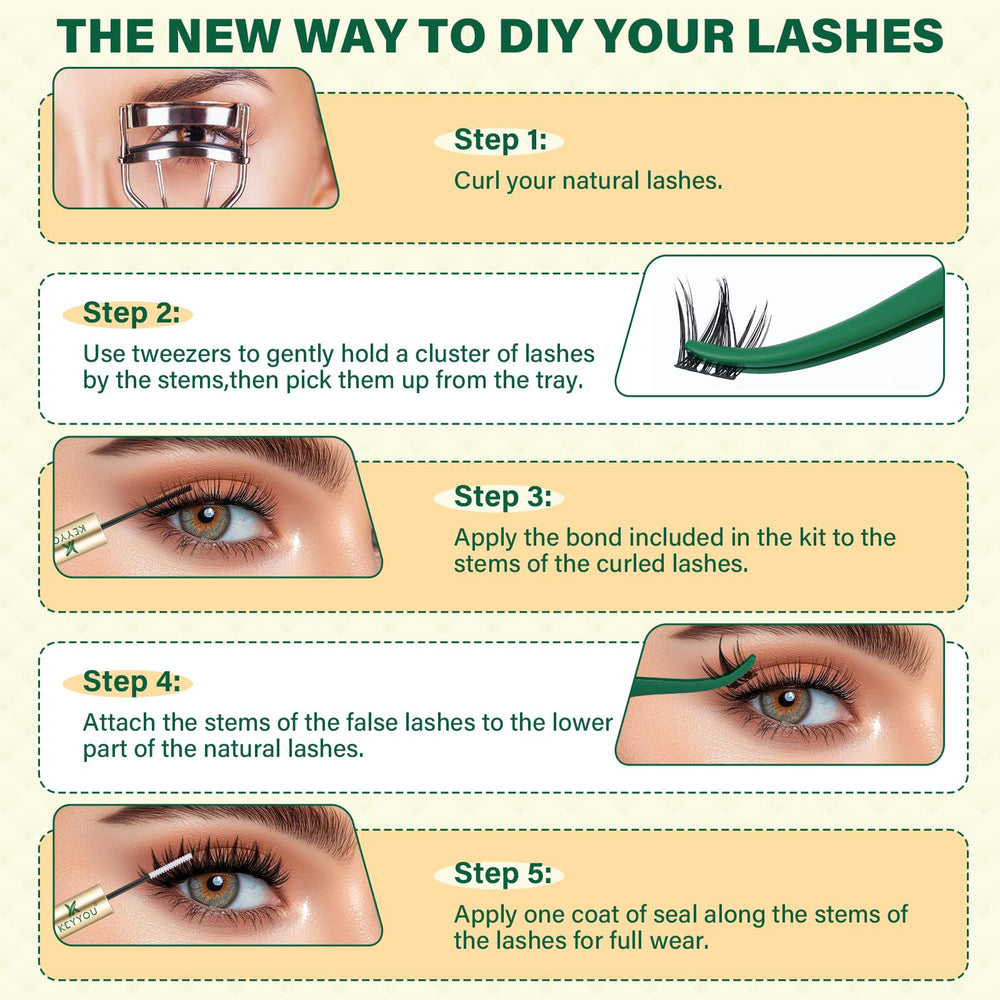 Keyyou Lash packaging highlights the complete DIY kit.