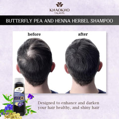 Shampoo lather forming light foam on hair during wash.