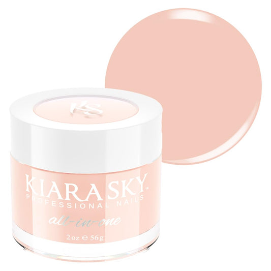 Kiara Sky All-In-One Powder jar close-up showing Chi You Later for versatile finishes.