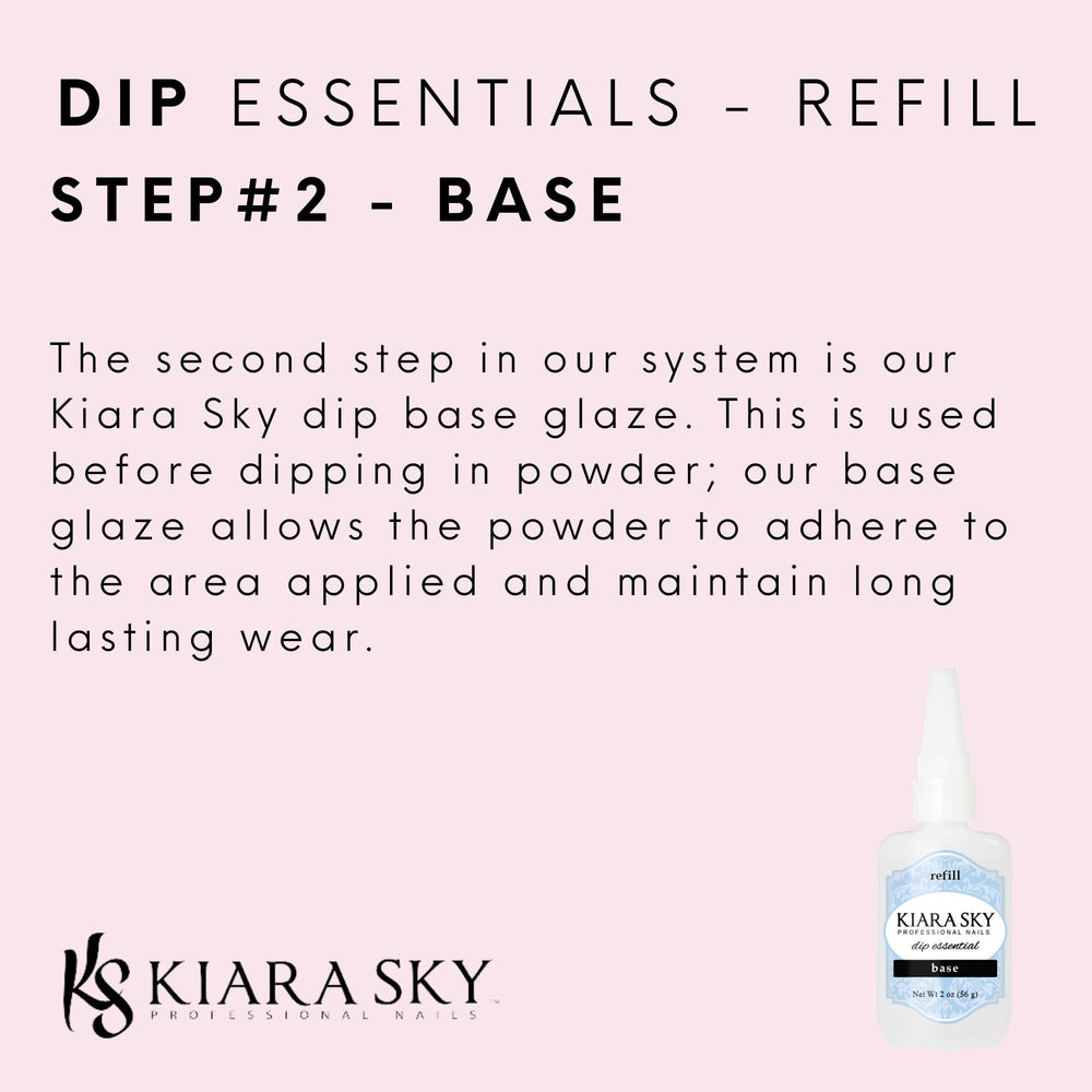 Kiara Sky base coat application step image highlighting smooth, mess-free dipping prep