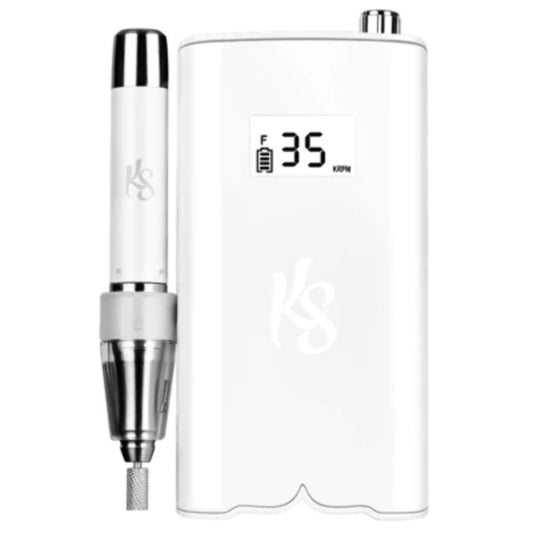 Kiara Sky Beyond Pro nail drill in box for quick setup and portability.