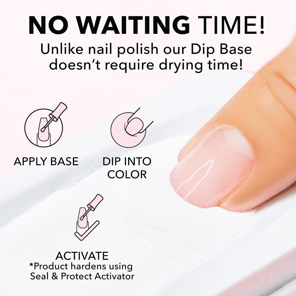 Kiara Sky dip powder bottle and brush display, easy to apply.