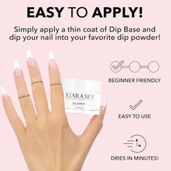 Kiara Sky Dip Powder Lightweight Finish keeps nails light with durable wear.