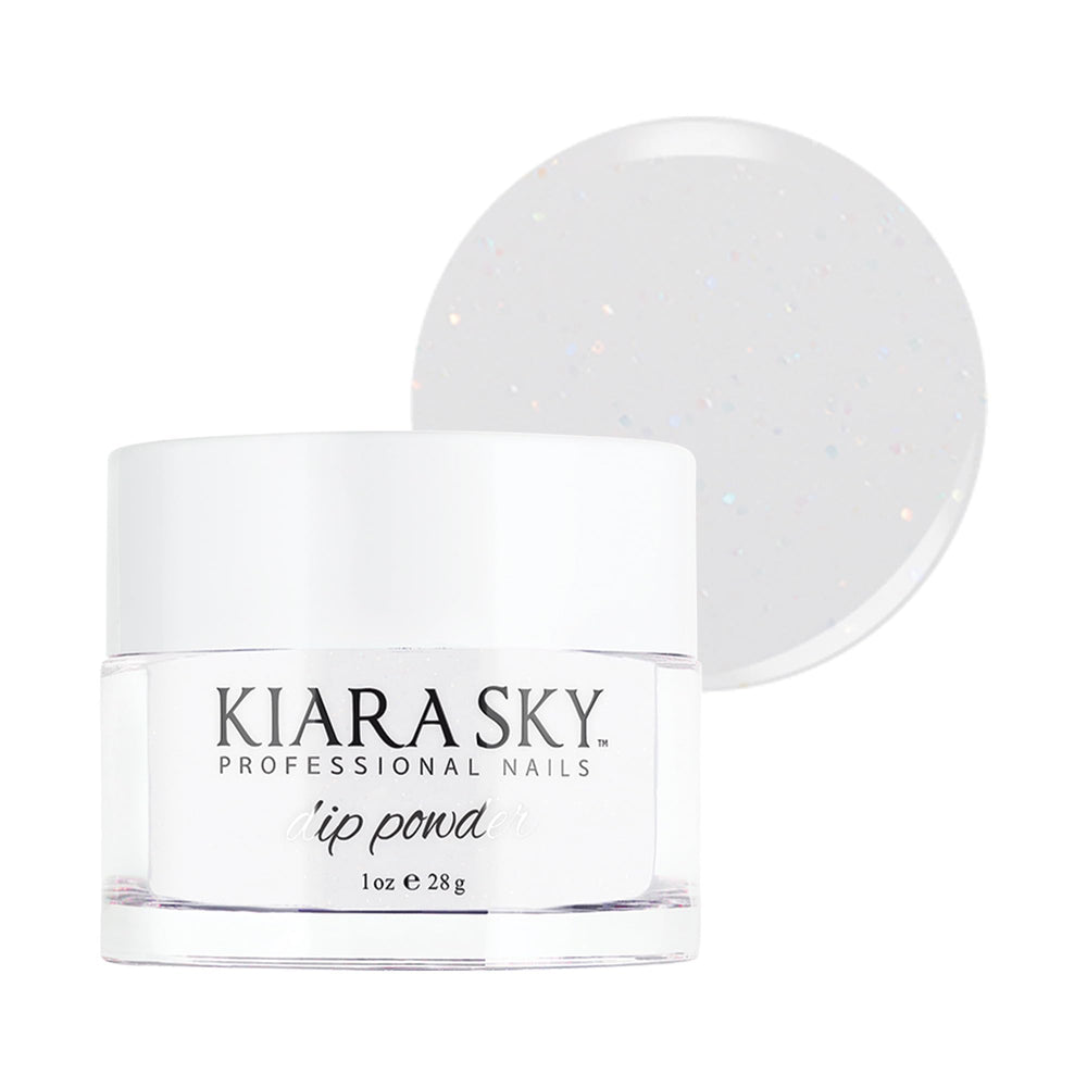 Kiara Sky Frosted Sugar dip powder bottle, premium white shade