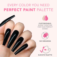 Brush stroke applying Pitch Black gel to highlight thick viscosity for control.