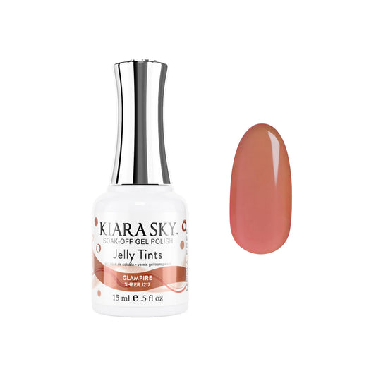 Kiara Sky Jelly Tints Glampire bottle close-up shows rich color for striking nails that last