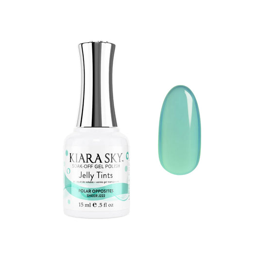 KIARA SKY Jelly Tints Polar Opposites bottle shows true teal for a chic look.