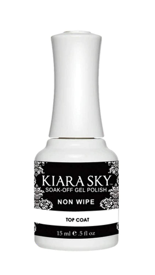 Kiara Sky LED UV Top Coat bottle for durable, high-gloss shine