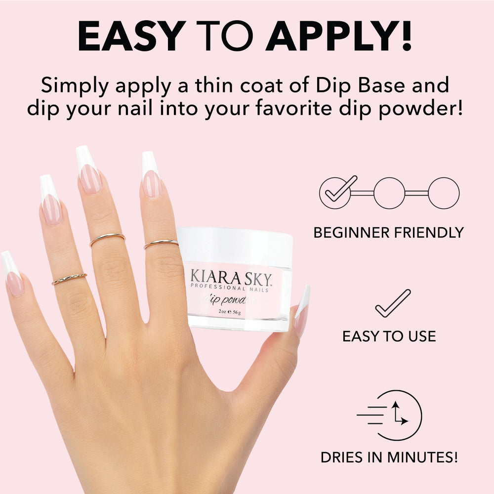 Kiara Sky Light Pink dip powder swatch on a natural nail.