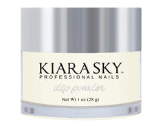 Kiara Sky Money Moves dip powder bottle showing neon green shade for durable nails