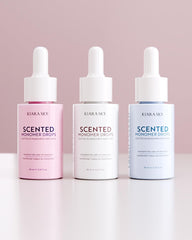 KIARA SKY Monomer Scented Drops packaging closeup showcasing compact travel-friendly design