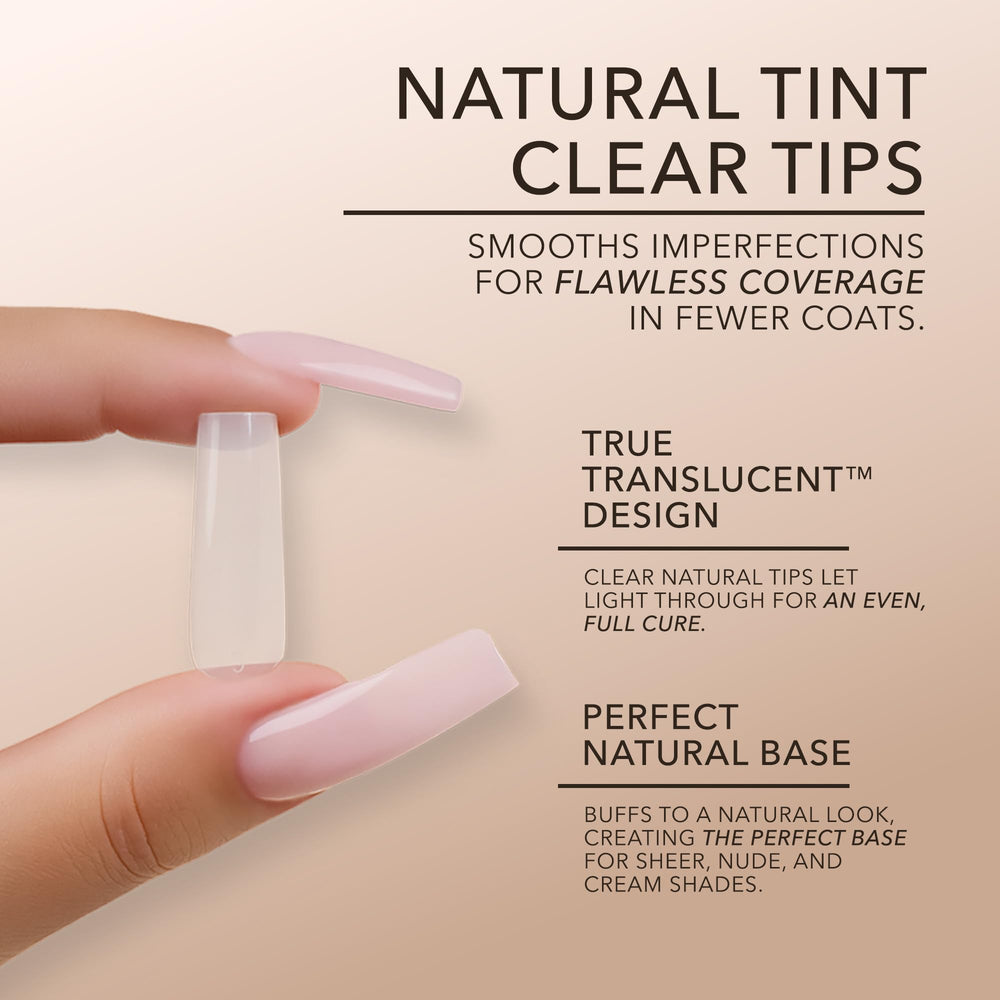 Kiara Sky ultra-thin cuticle edge ensures flush, natural application and less filing