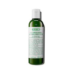 Kiehl's Cucumber Toner bottle close-up showing alcohol-free formula for sensitive skin