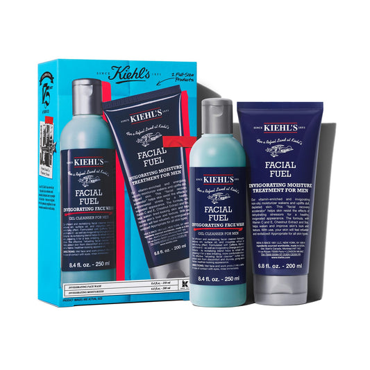 Kiehl's Facial Fuel Cleanser bottle refreshes skin with a quick cleanse