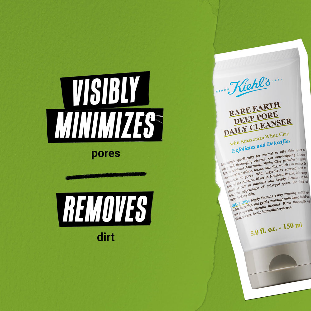 Kiehl's Rare Earth Deep Pore Cleanser fragrance-free formula for sensitive skin.