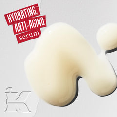 Close-up of Kiehl's hyaluronic-acid serum texture with lightweight absorption.