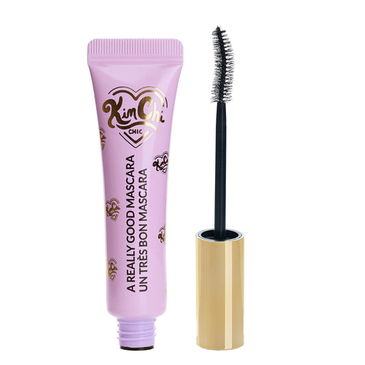KimChiChic Beauty A Really Good Mascara bottle for travel-friendly volume and lift.