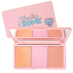 KimChiChic Cheeky 3Some palette open with mirror for on-the-go touch ups