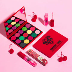 KimChiChic Cherry Chic glitter swatch adds festive sparkle for accents.